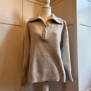 aerie gray quarter zip